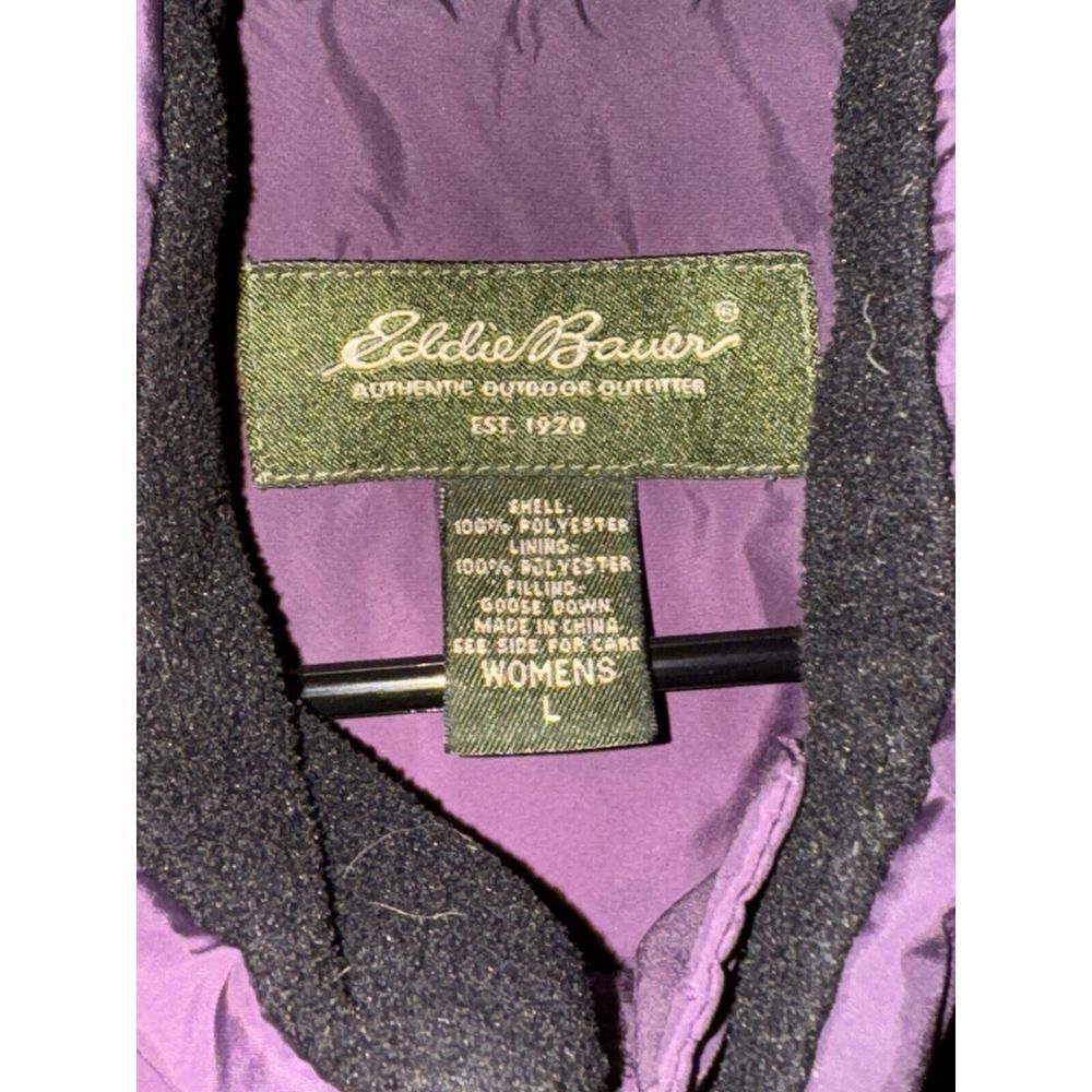 Eddie Bauer Puffer Vest Premium Goose Down Women's Large Purple Violet - Picture 3 of 5